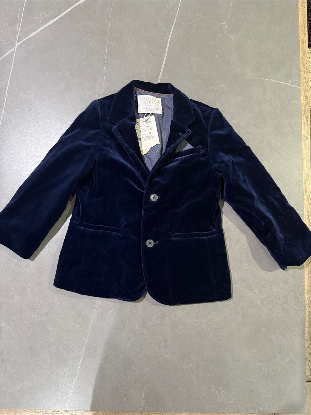 Zara Kids Navy Velvet Blazer